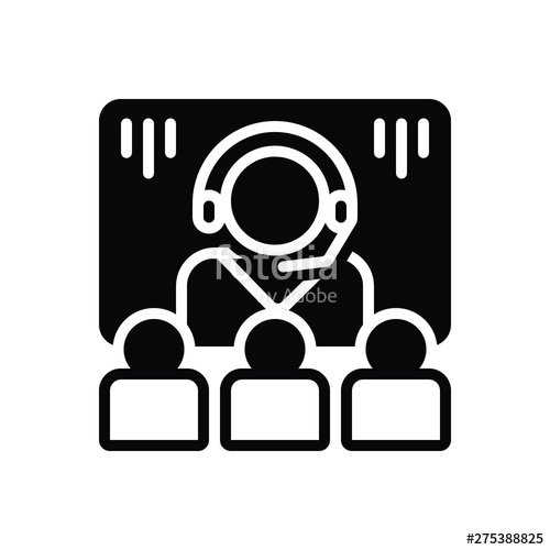 500x500 Black Solid Icon For Consultation With Audience Stock Image