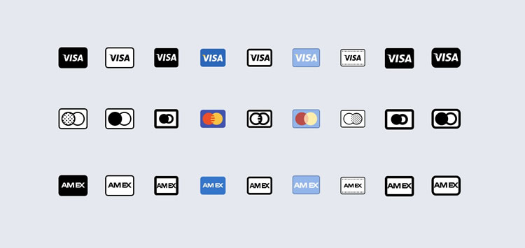 750x355 Free Payment Method Credit Card Icon Sets