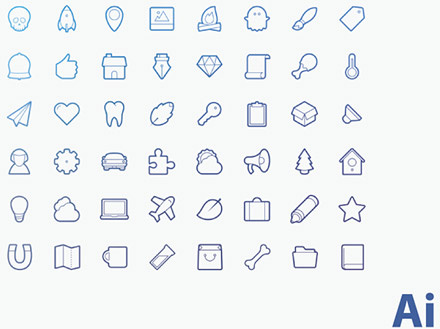 440x329 Outline Icons Cute Design Vector Free Vector In Adobe Illustrator