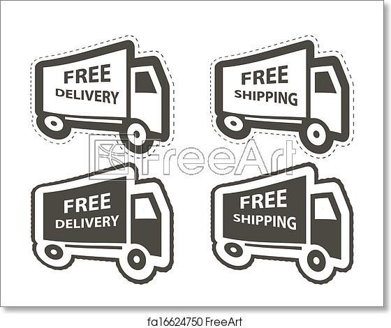 560x470 Free Art Print Of Free Shipping, Delivery Icon Set Vector