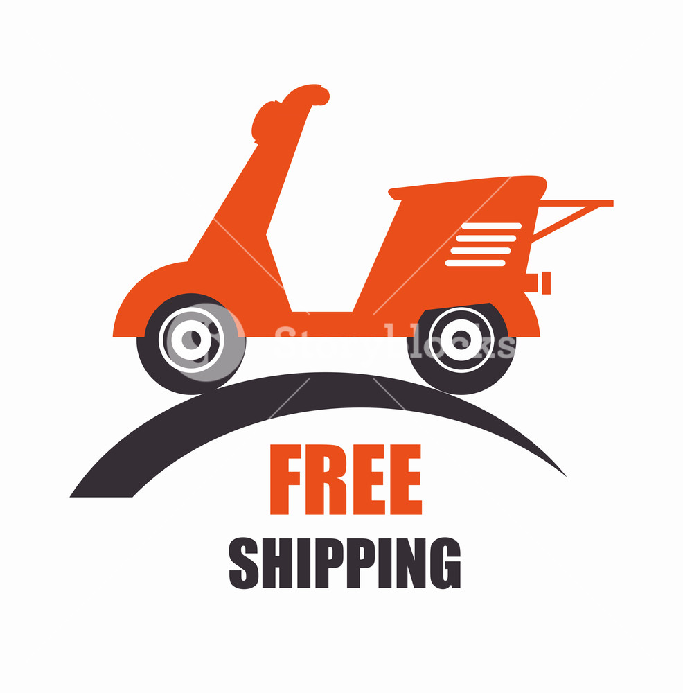 986x1000 Motorcycle Scooter Free Delivery Icon Vector Illustration Royalty