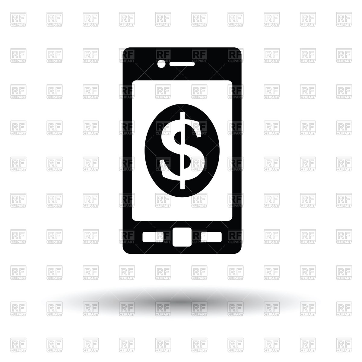 Smartphone With Dollar Sign Icon With Shadow Vector Image Of Icons 1200x1200 Smartphone With Dollar Sign Icon With Shadow Vector Image Of Icons