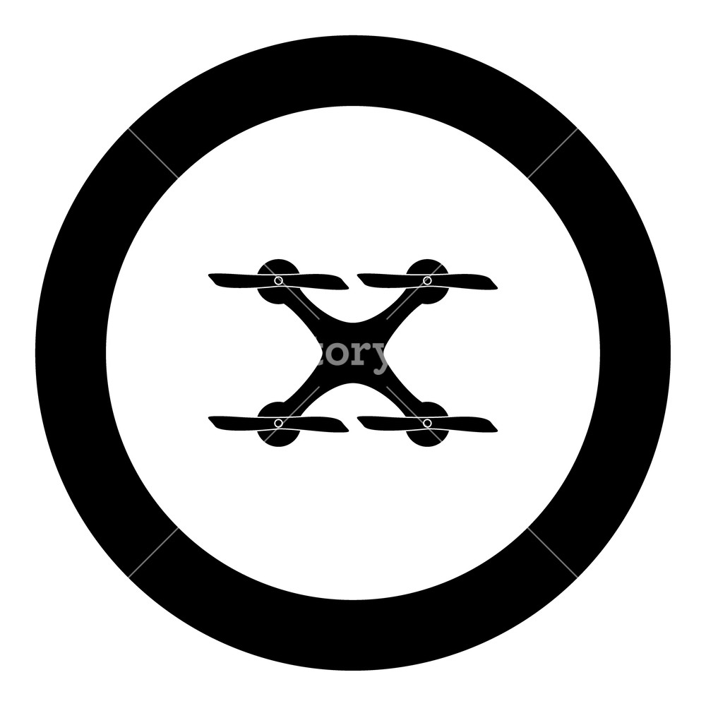 1000x1000 Drone Icon Black Color In Circle Vector Illustration Isolated
