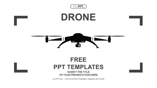600x338 Drone Icon In Black Flat Style Powerpoint Templates