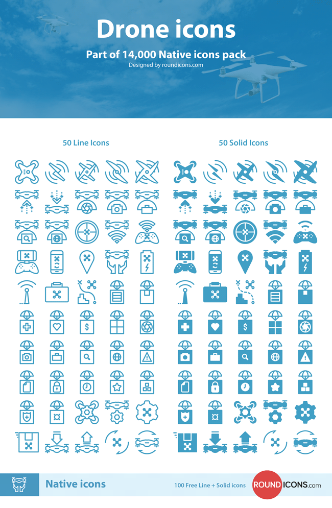 650x995 Freebie Drone Icons