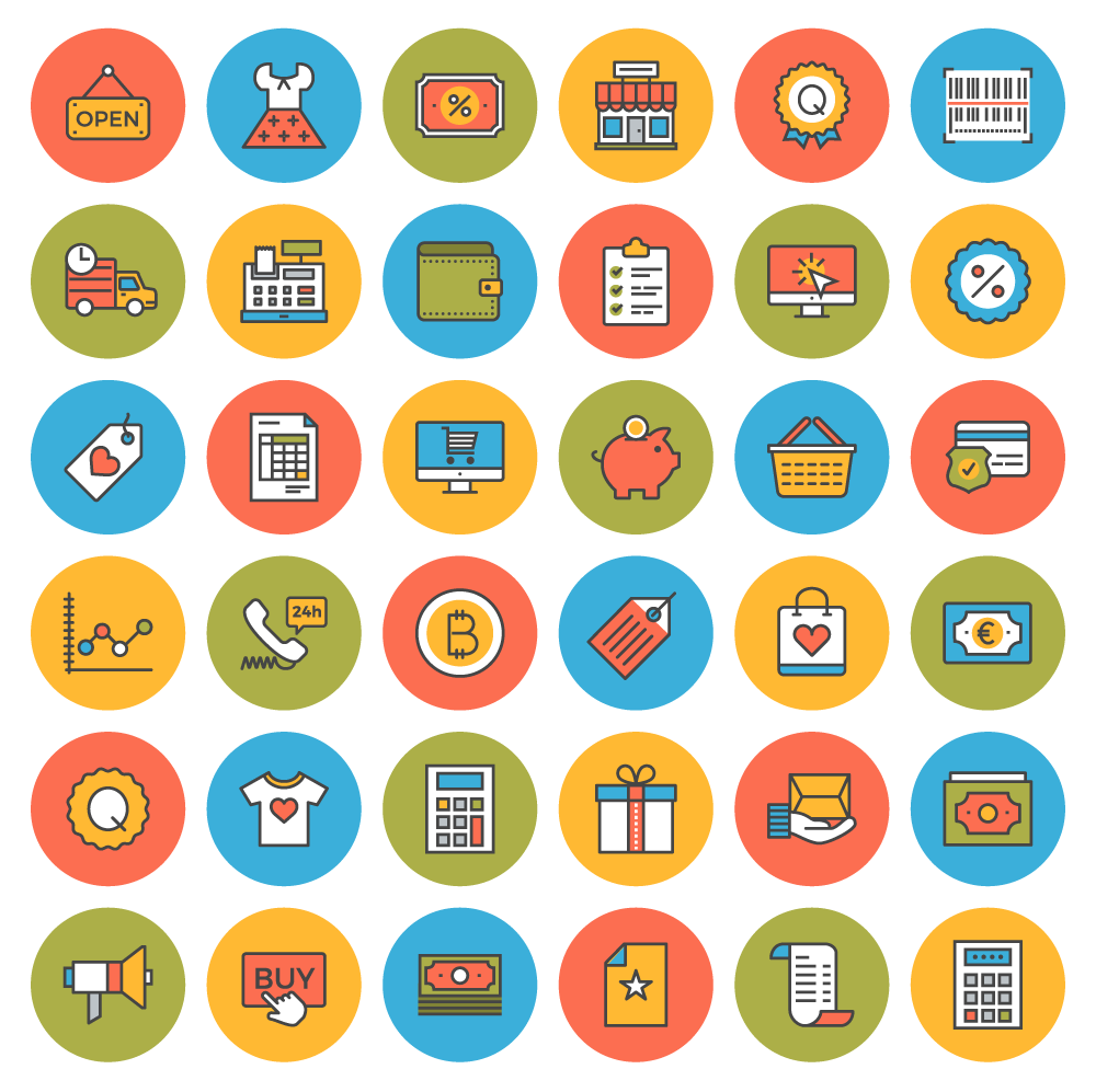 1000x997 Download Flat Line Ecommerce Icons Free! Design Freebies