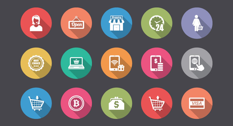 800x432 Free Ecommerce Shopping Icon Sets