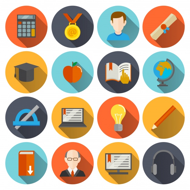 626x626 Round Education Icons Vector Free Download