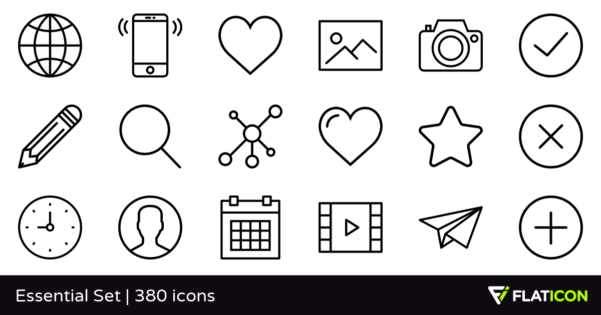 1200x630 Essential Set Free Icons