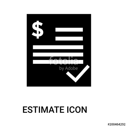 500x500 Estimate Icon On White Background, In Black, Vector Icon