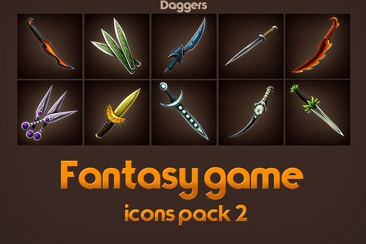 Free Game Icons Of Fantasy Daggers Pack 720x480 Free Game Icons Of Fantasy Daggers Pack
