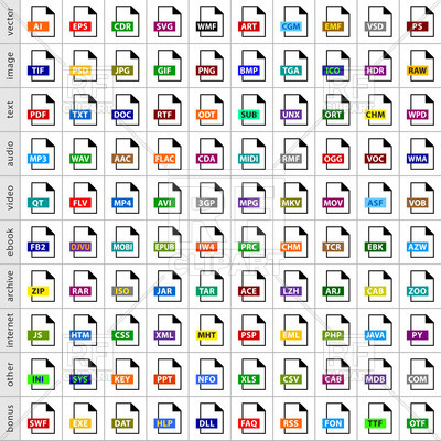 Colorful Filetype Icons Vector Image Of Icons And Emblems 400x400 Colorful Filetype Icons Vector Image Of Icons And Emblems