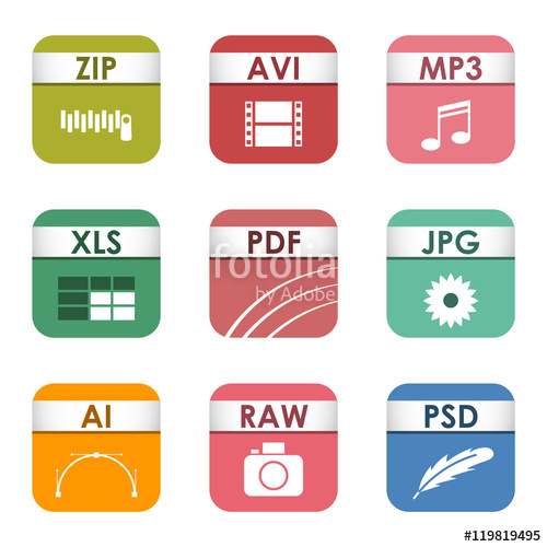 Simple Vector Square Types And Formats Labels Icon Set 500x500 Simple Vector Square Types And Formats Labels Icon Set