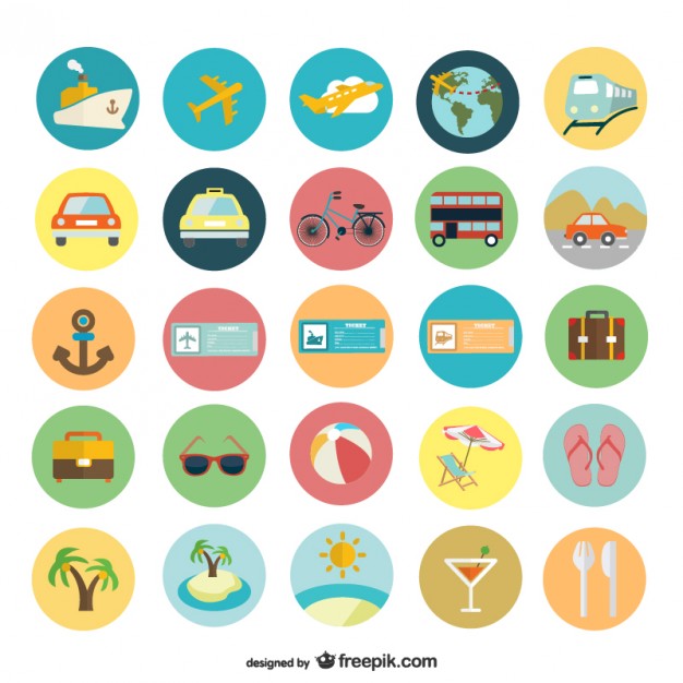 Summer Holiday Flat Icons Vector Free Download 626x626 Summer Holiday Flat Icons Vector Free Download