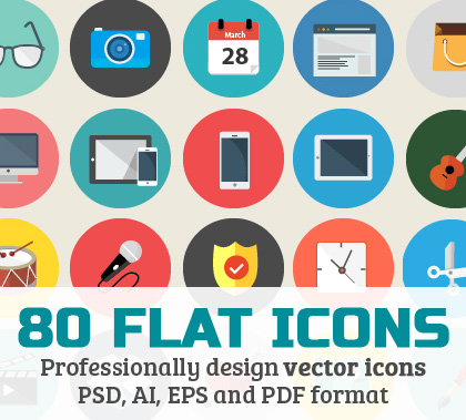 420x379 Free Flat Icon Set