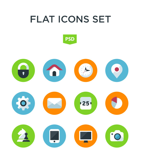 600x680 Free Flat Icon Set