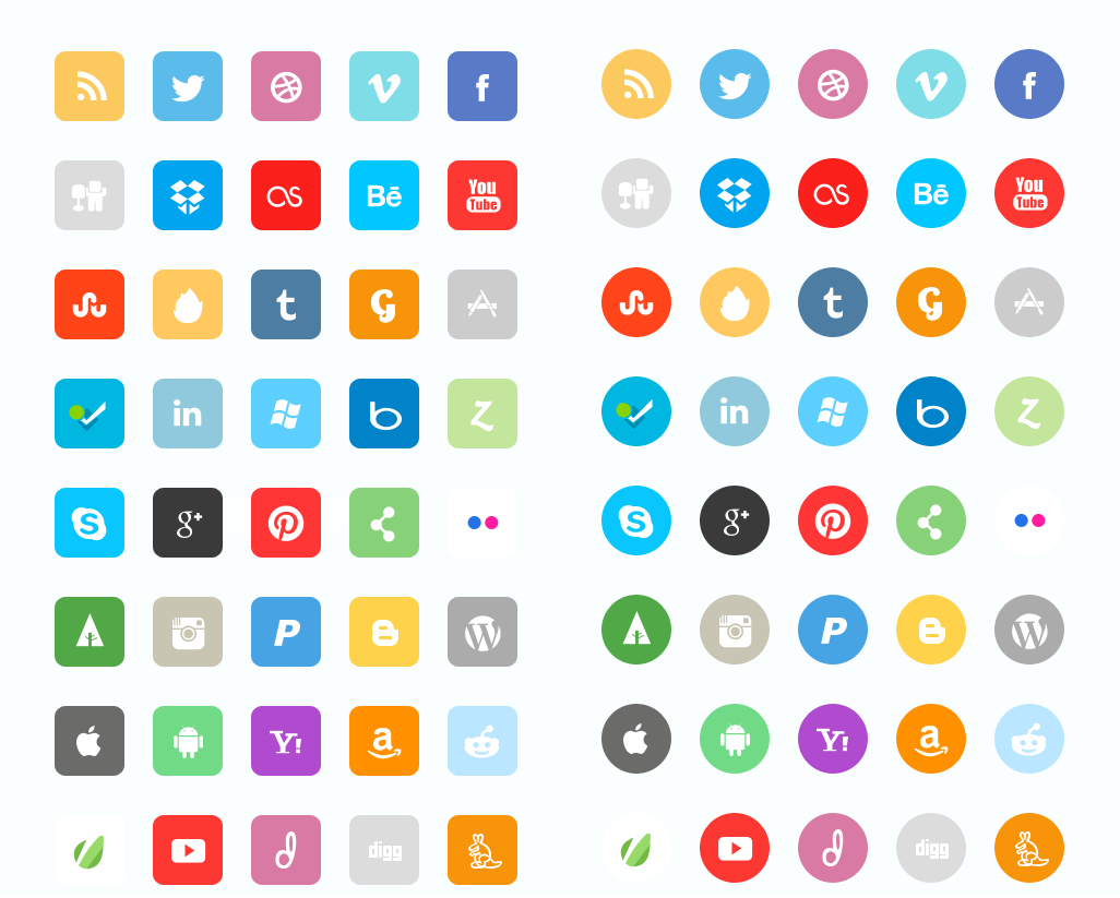 1026x823 Beautiful Free Flat Social Media Icons Sets