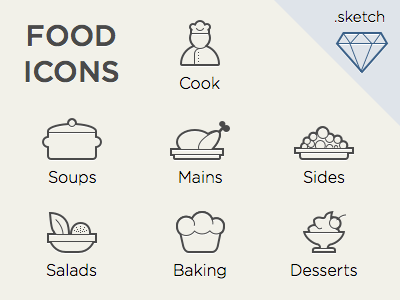 400x300 Food Icons Sketch Freebie