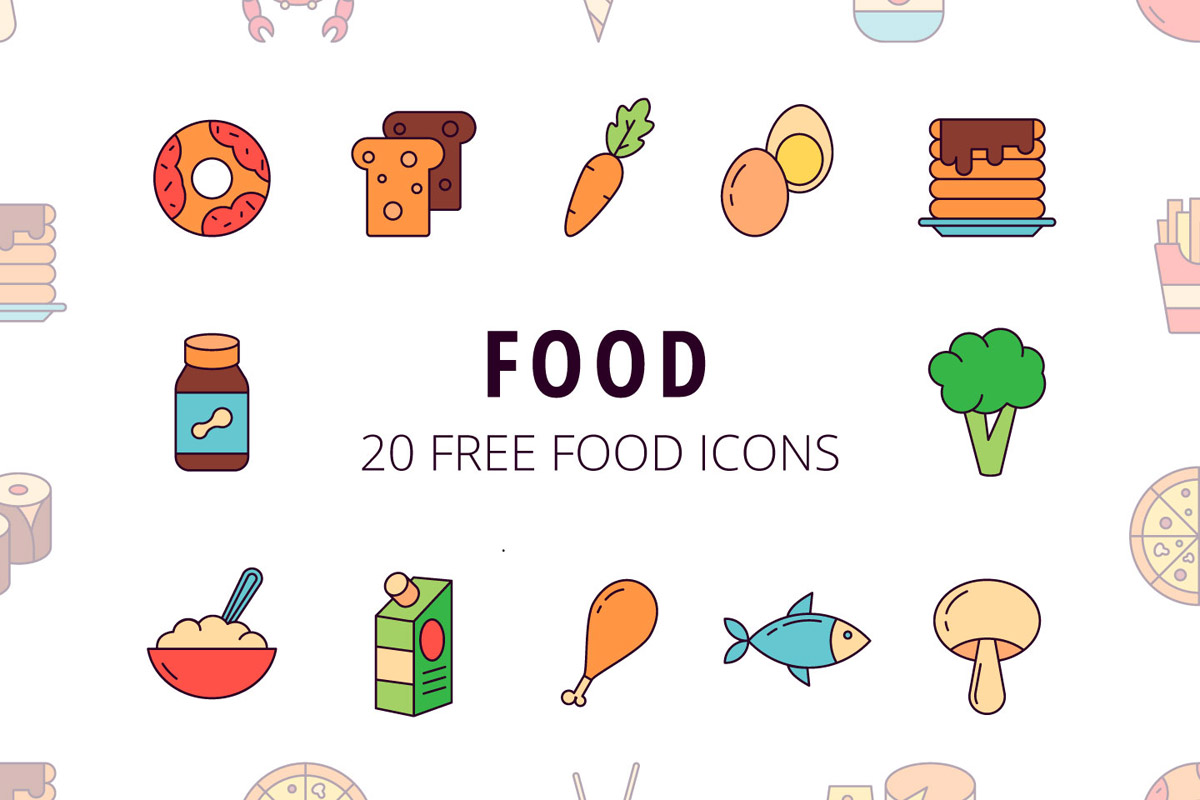 1200x800 Free Food Vector Icon Set