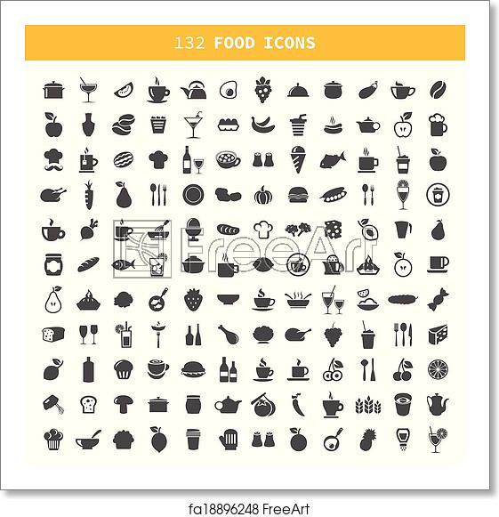 Free Art Print Of Food Icon Collection Of Icons Of Food And Ware 561x581 Free Art Print Of Food Icon Collection Of Icons Of Food And Ware