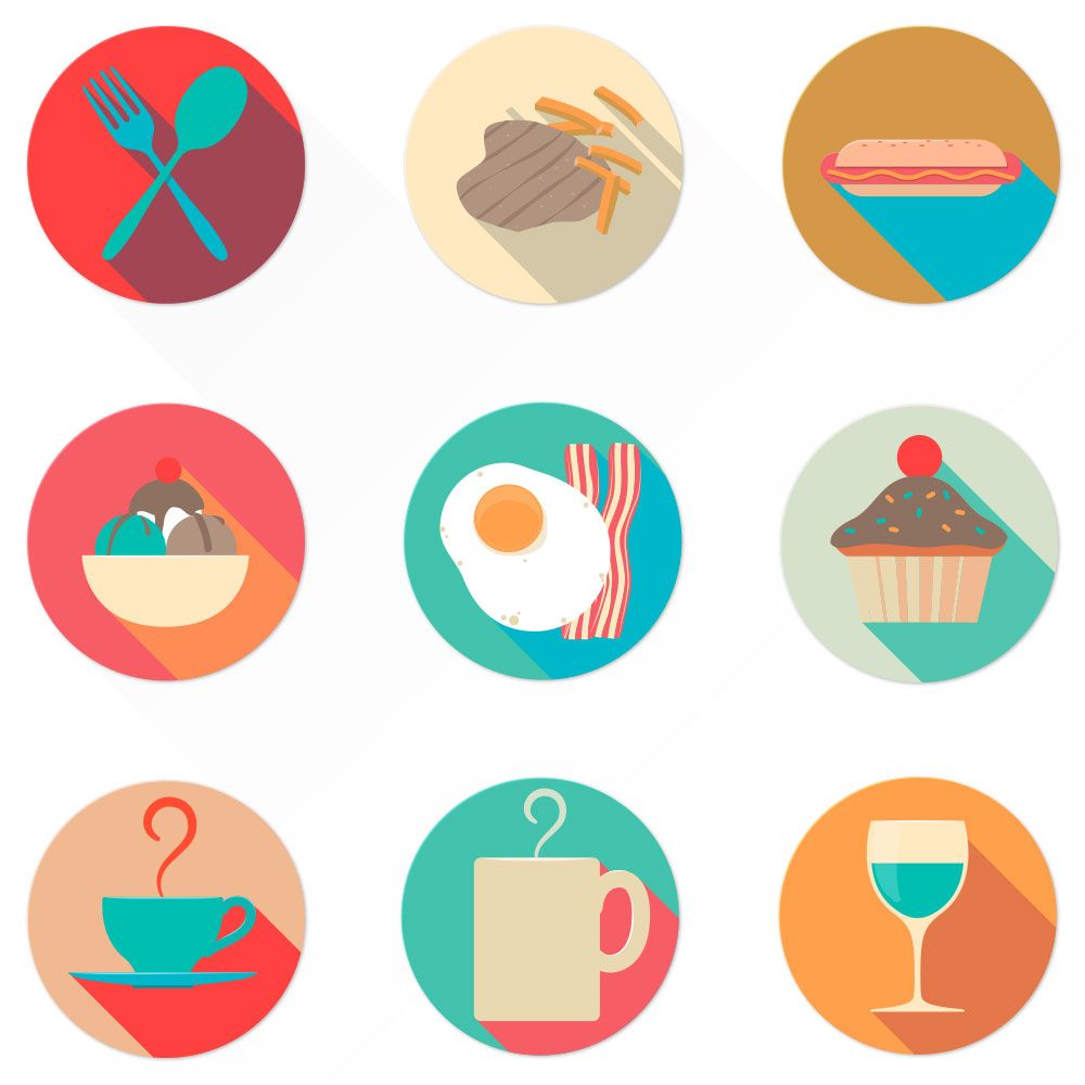 1000x1000 Free Food Icon Set From Shop Flat Design Icons