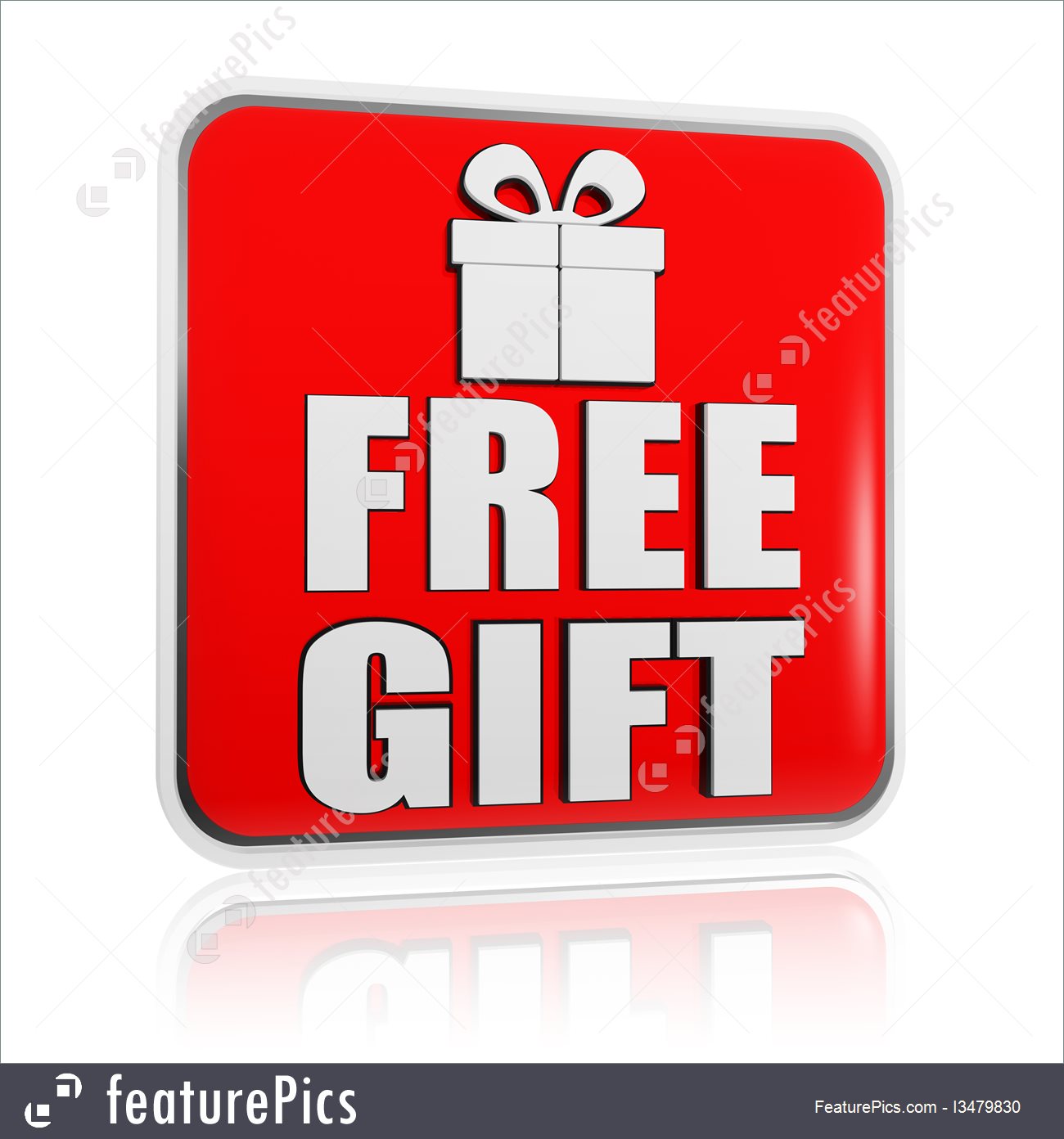 1300x1392 Holidays Free Gift Banner With Present Box Symbol