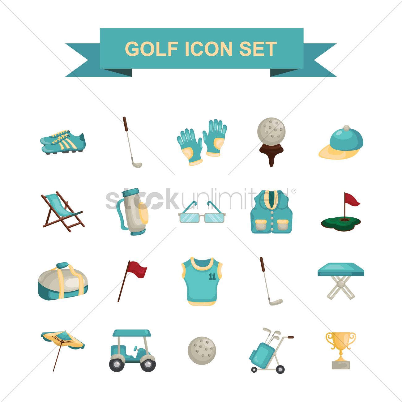 Free Golf Icon Set Vector Image 1300x1300 Free Golf Icon Set Vector Image