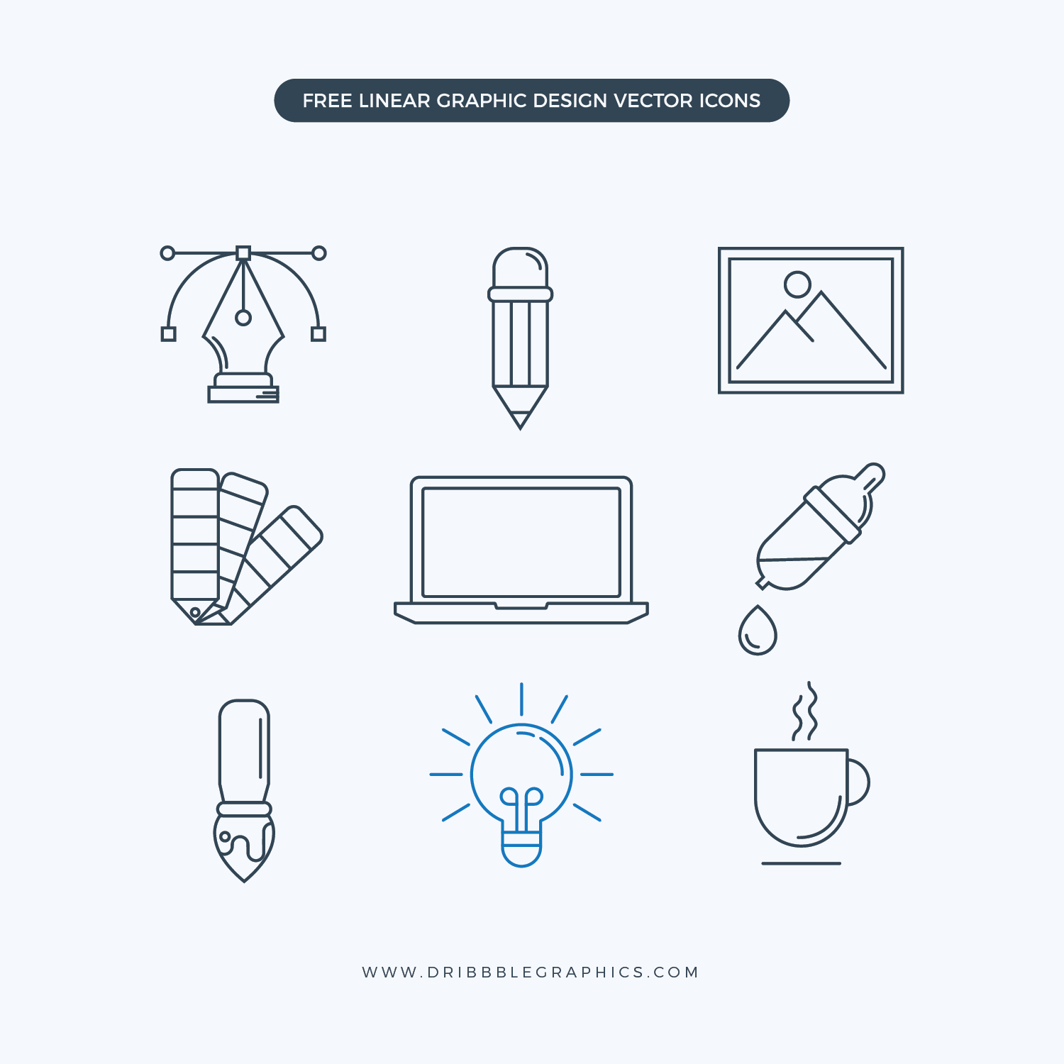 1500x1500 Free Linear Graphic Design Vector Icons Dribbble Graphics