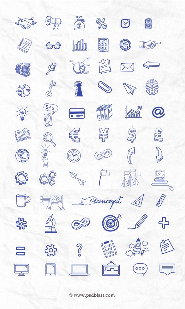 600x1000 Free Hand Drawn Icon Set