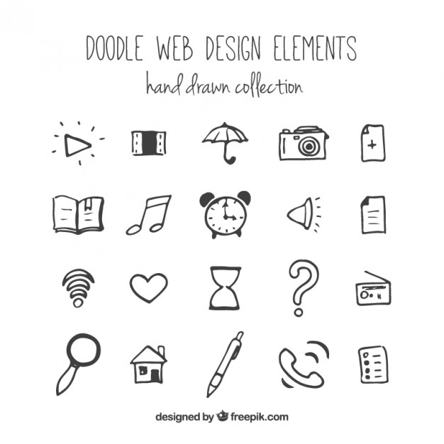626x626 Hand Drawn Web Elements And Icons Vector Free Download
