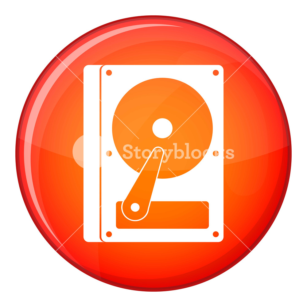 1000x1000 Hdd Icon In Red Circle Isolated On White Background Illustration