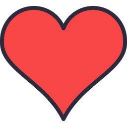256x256 Heart Icon Curvy Outline Filled