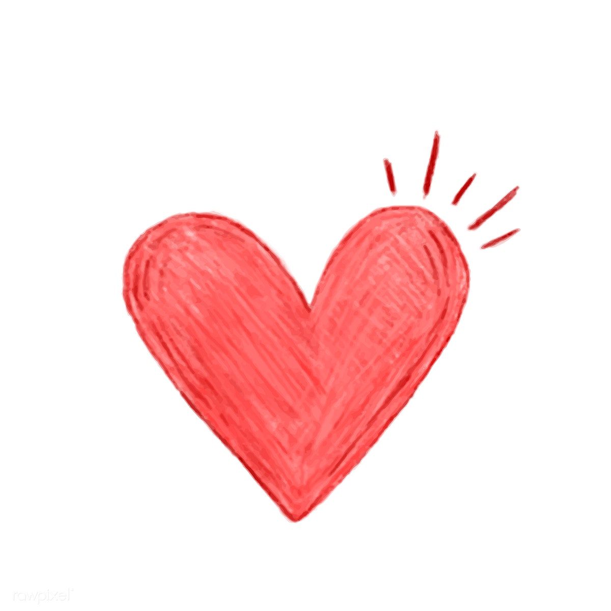 1200x1200 Illustration Of Hand Drawn Heart Icon Isolated On White Background