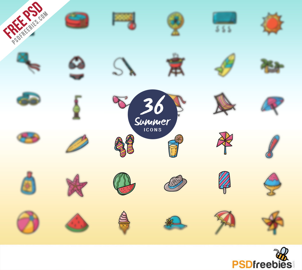 Summer Vacations And Holidays Icon Set Free 1000x894 Summer Vacations And Holidays Icon Set Free
