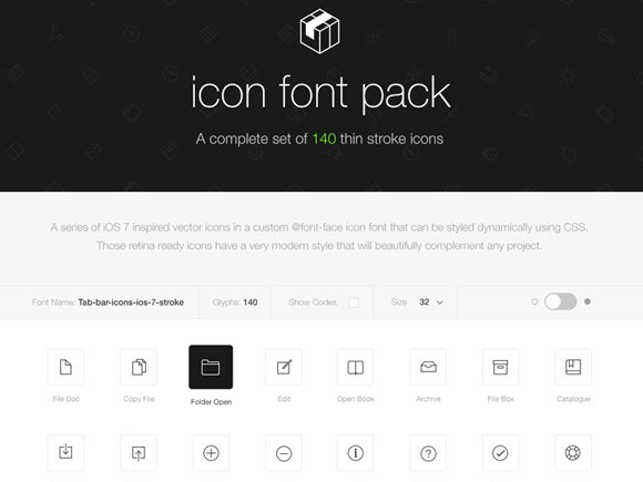 580x435 Stroke Icon Font