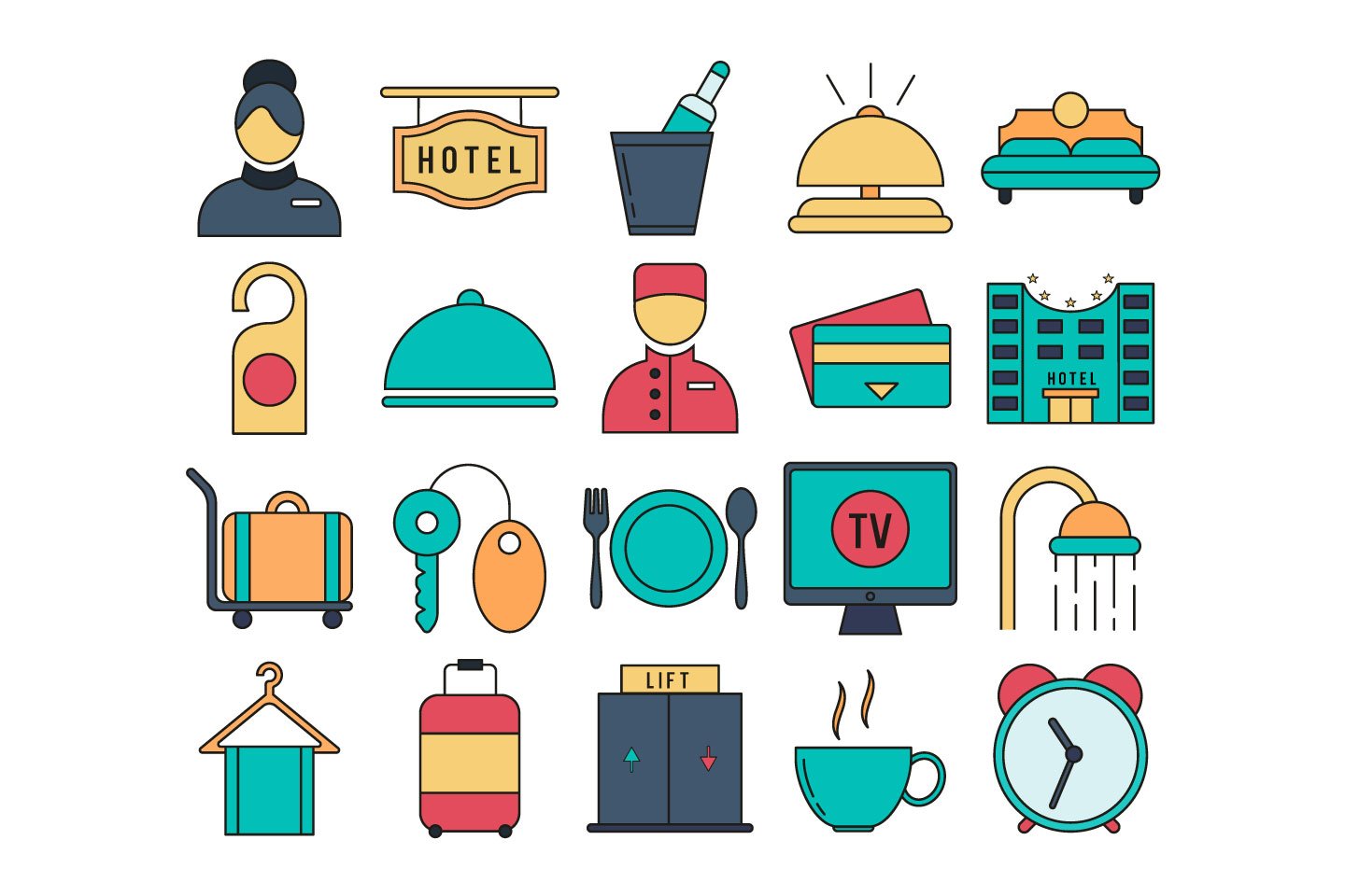 1440x960 Hotel Free Icon Set