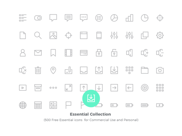 580x435 Essential Collection Free Vector Icons