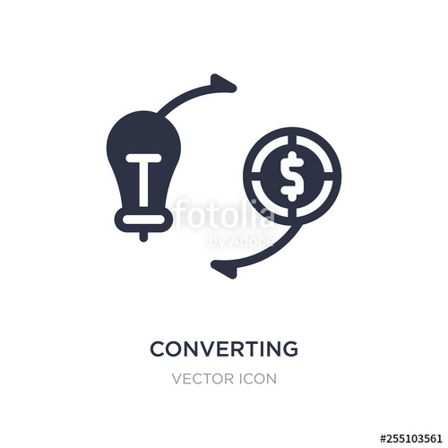 Converting Ideas In Money Icon On White Background Simple Element 500x500 Converting Ideas In Money Icon On White Background Simple Element