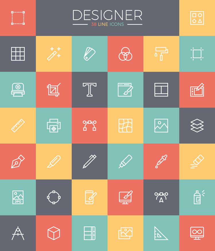 750x876 Free Line Icon Set For Designers