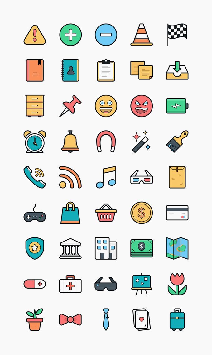 680x1139 Lulu Flat Vector Icon Set Download Colorful Free Icons