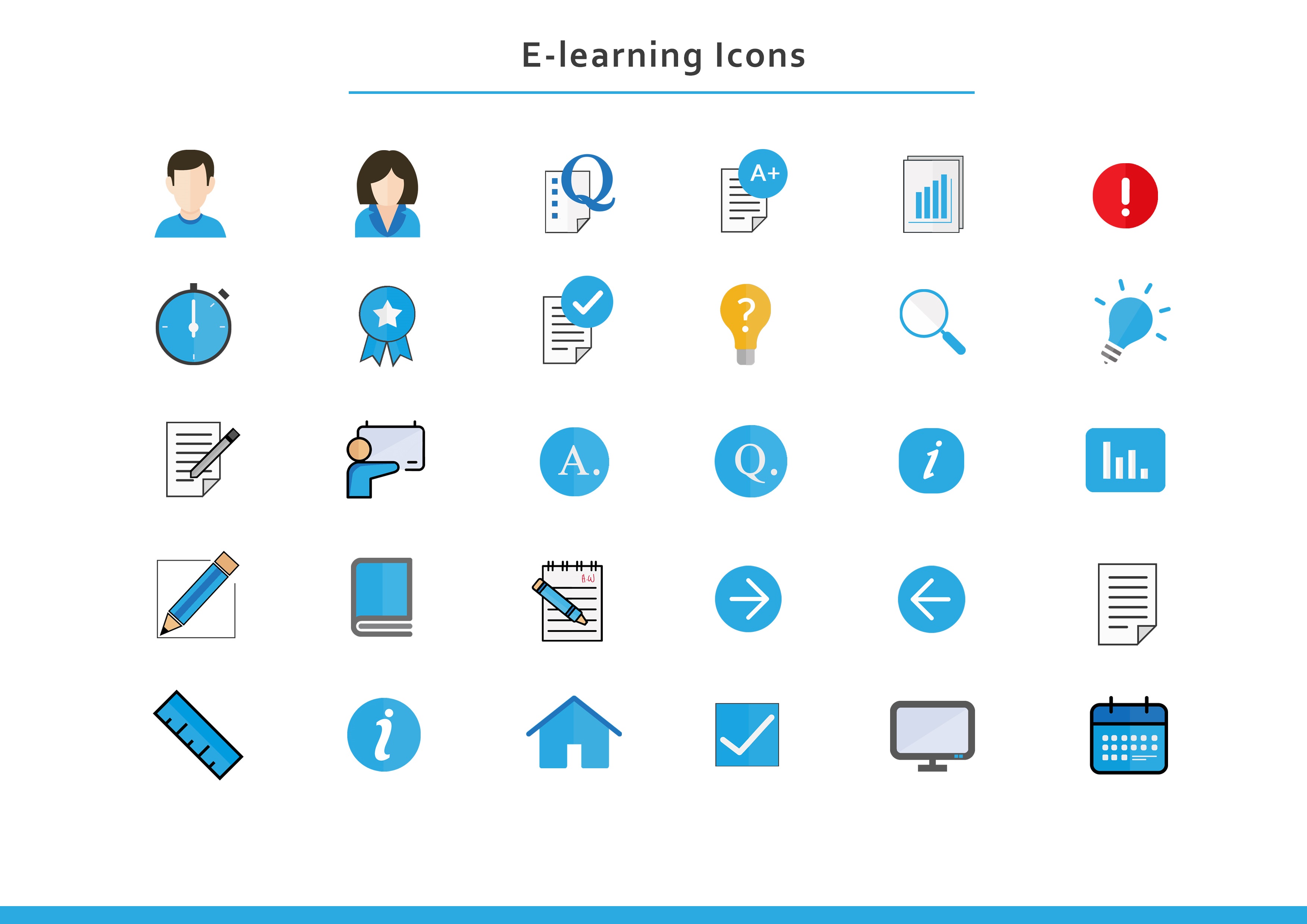 3508x2480 Free E Learning Icon Resource Set For Web Design Zipboard
