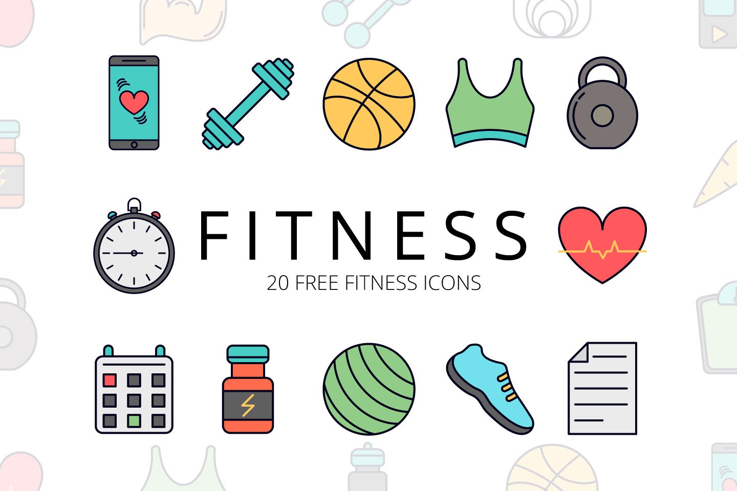 Fitness Vector Free Icon Set 1440x960 Fitness Vector Free Icon Set