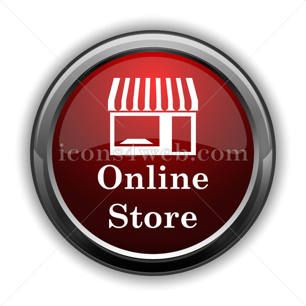 600x600 Online Store Icon Red Glossy Web Icon With Shadow