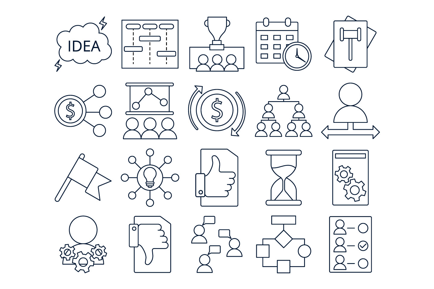 1440x960 Project Management Vector Free Icon Set