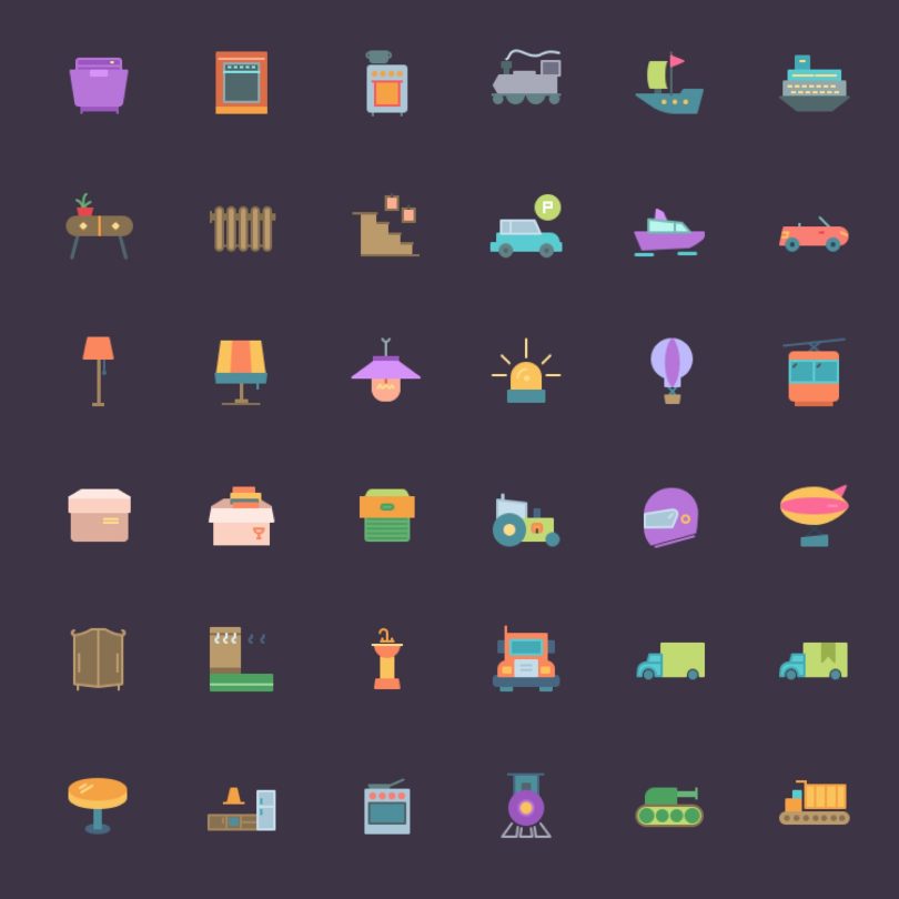 810x810 Free Icon Set Download Transport And Household Icons
