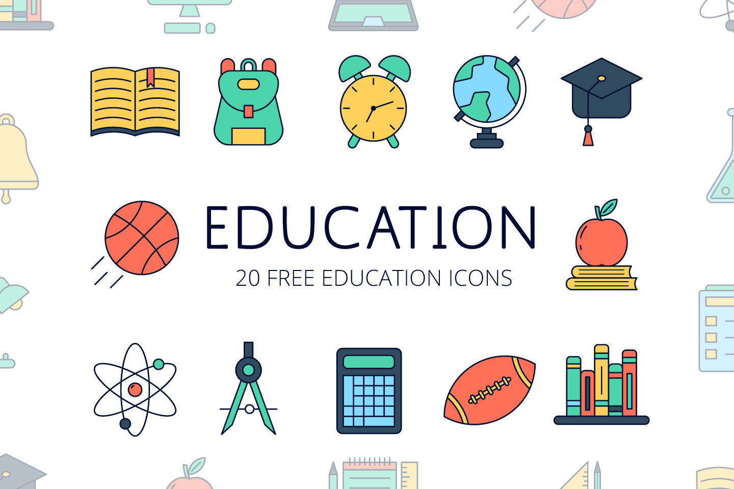 1440x960 Education Vector Free Icon Set