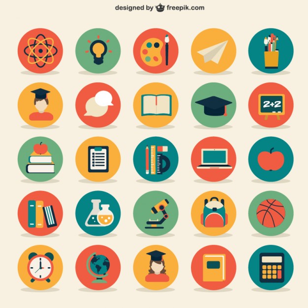 626x626 Education Icons Collection Vector Free Download