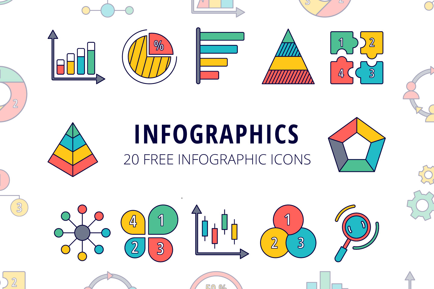 1440x960 Infographics Vector Free Icon Set