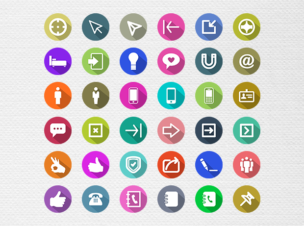 620x461 Free Flat Long Shadow Icons Vol