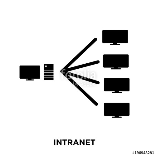 500x500 Intranet Icon On White Background, In Black, Vector Icon